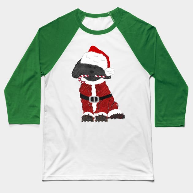 Christmas Labradoodle Santa Claus Baseball T-Shirt by EMR_Designs